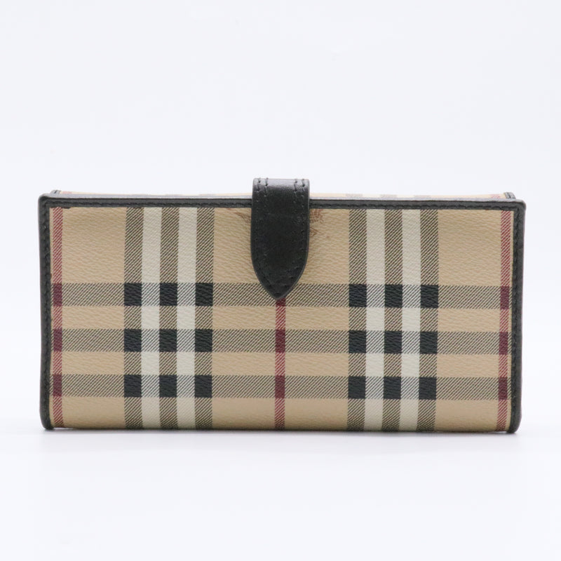 Heron Continental Flap Wallet Vintage Check Canvas Long