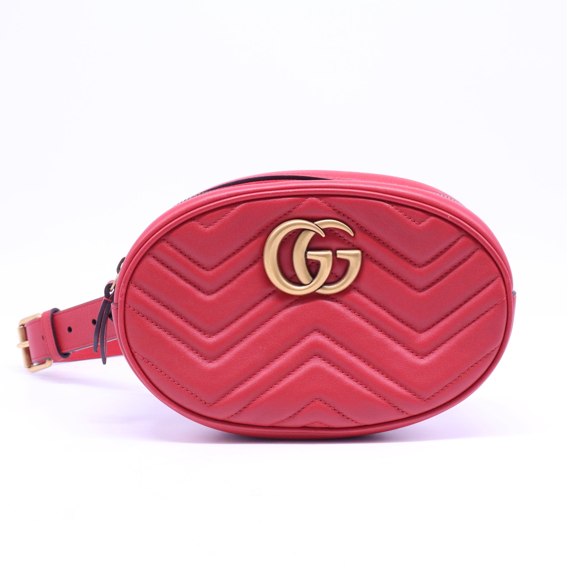 GG Marmont Matelasse Belt Bag Hibiscus Red W20719