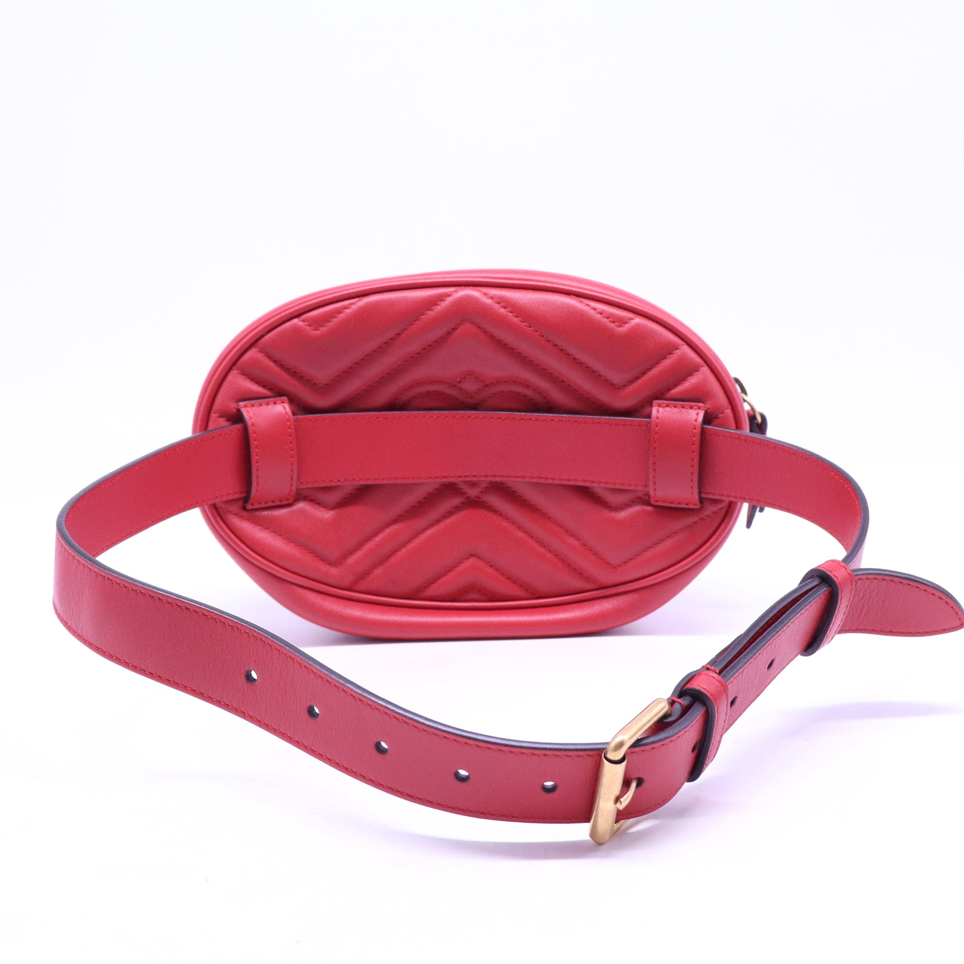 GG Marmont Matelasse Belt Bag Hibiscus Red W20719