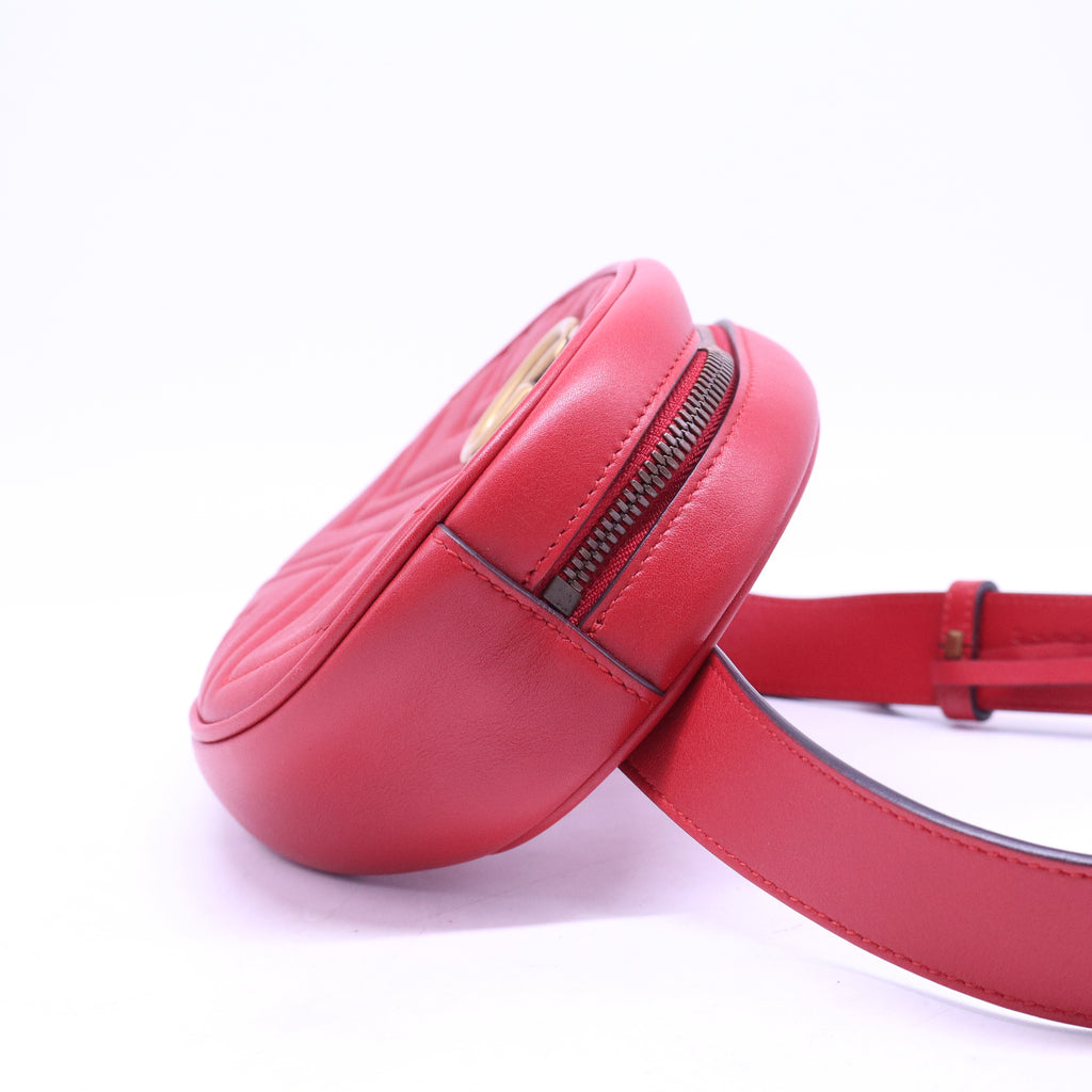 GG Marmont Matelasse Belt Bag Hibiscus Red W20719