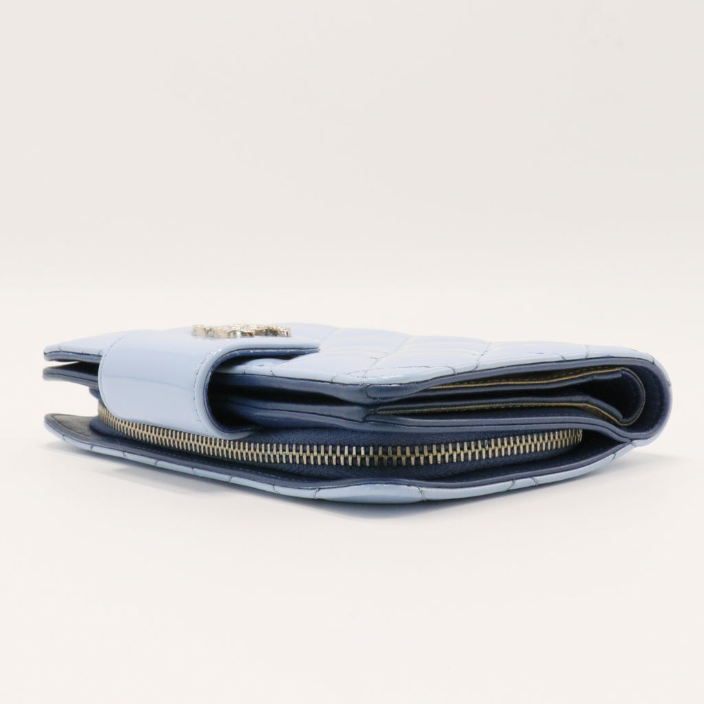 Matelasse Patent Tri-Fold Wallet