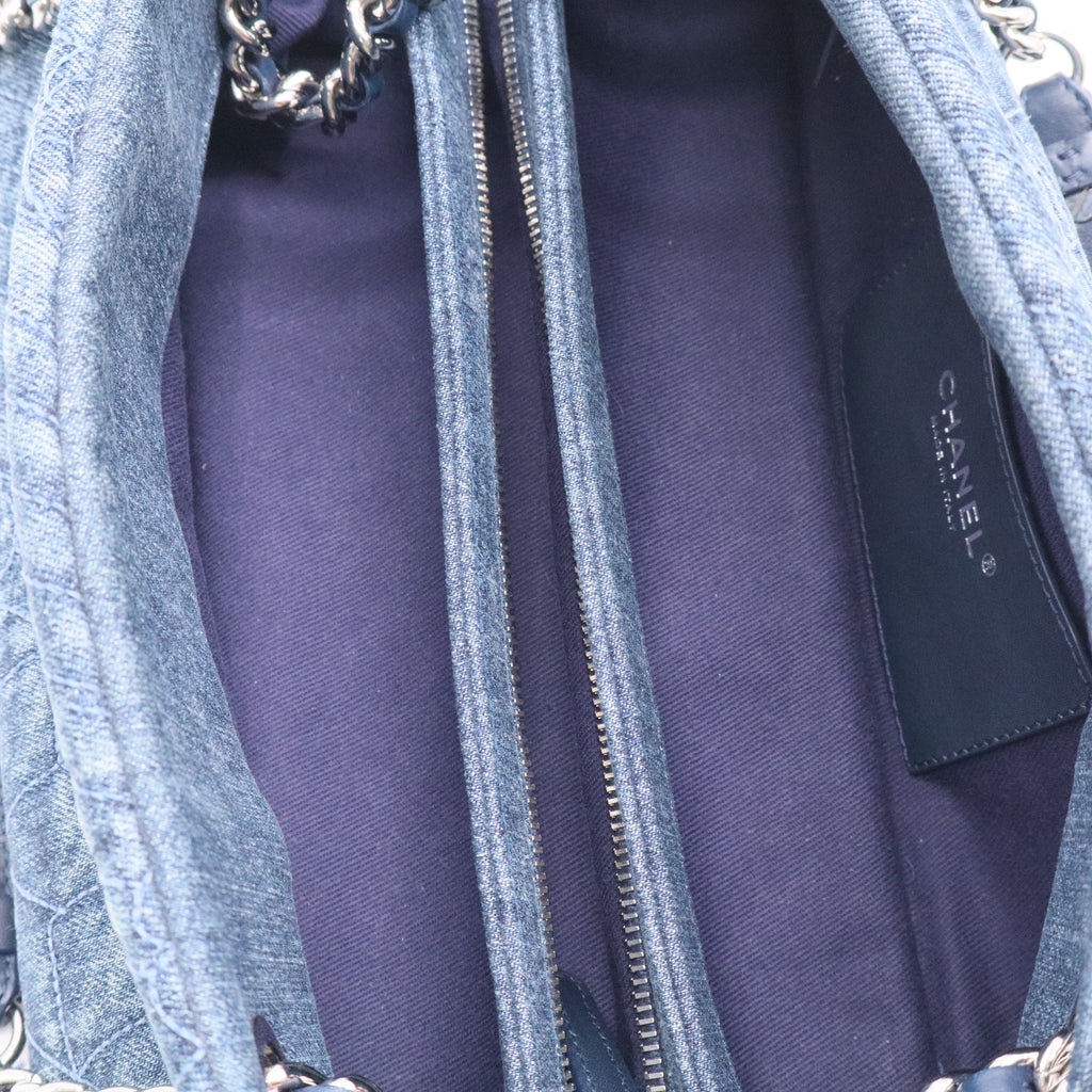 Chanel Denim Camellia Embroidered Just Mademoiselle Twins LDJ2818