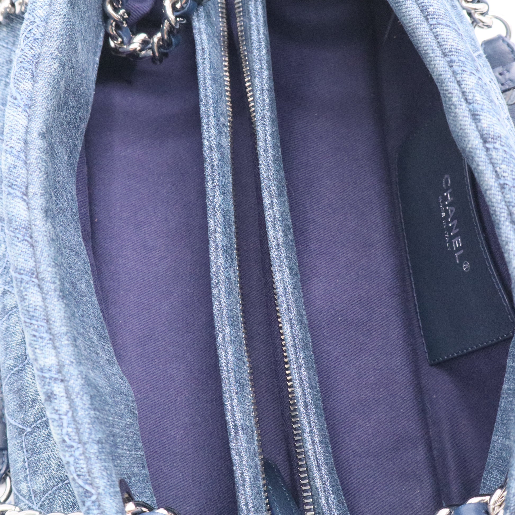 Chanel Denim Camellia Embroidered Just Mademoiselle Twins LDJ2818