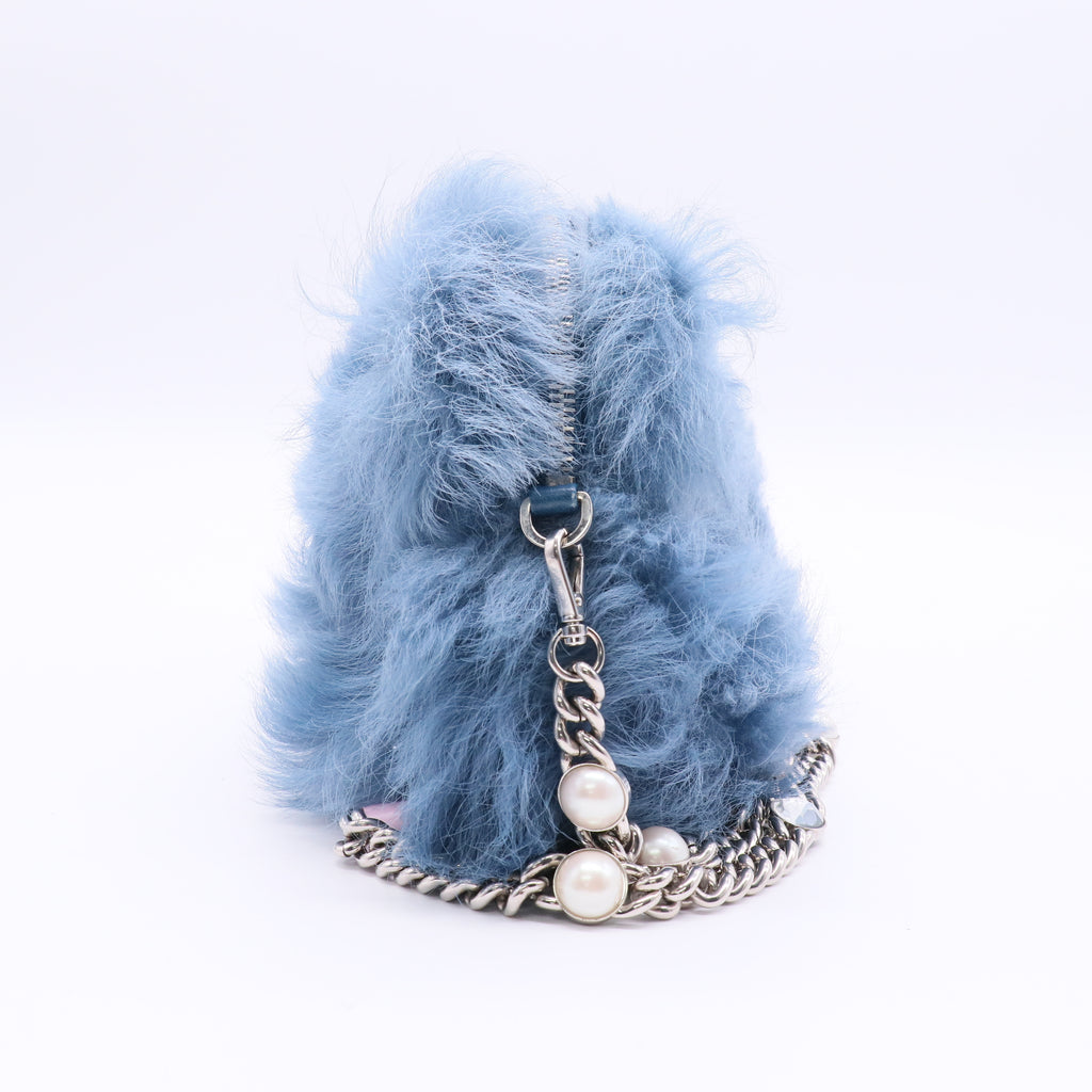 Sheep Fur Chain-Linked Shoulder Bag Twins