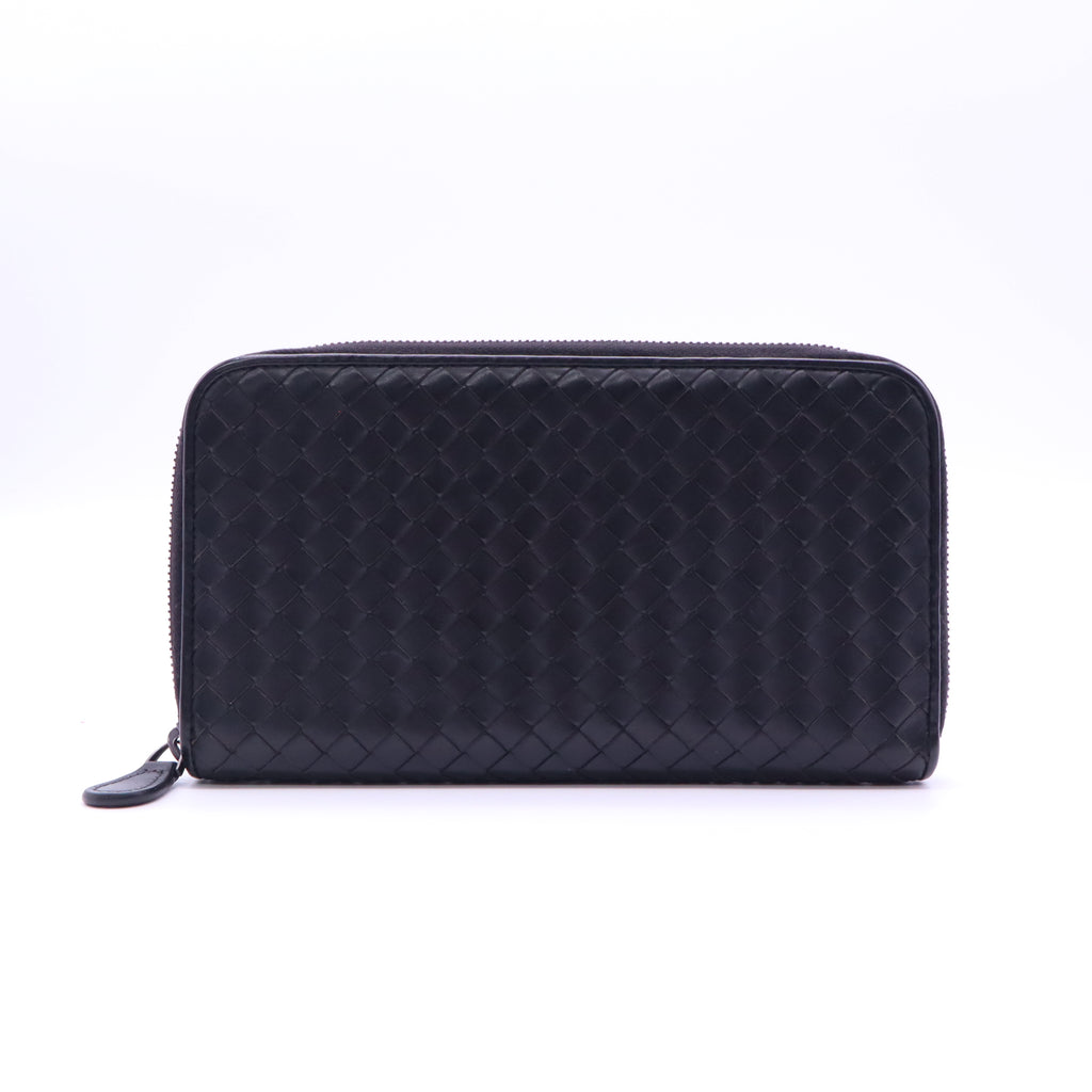 Bottega Veneta Intrecciato Leather Zip Around Wallet W21391