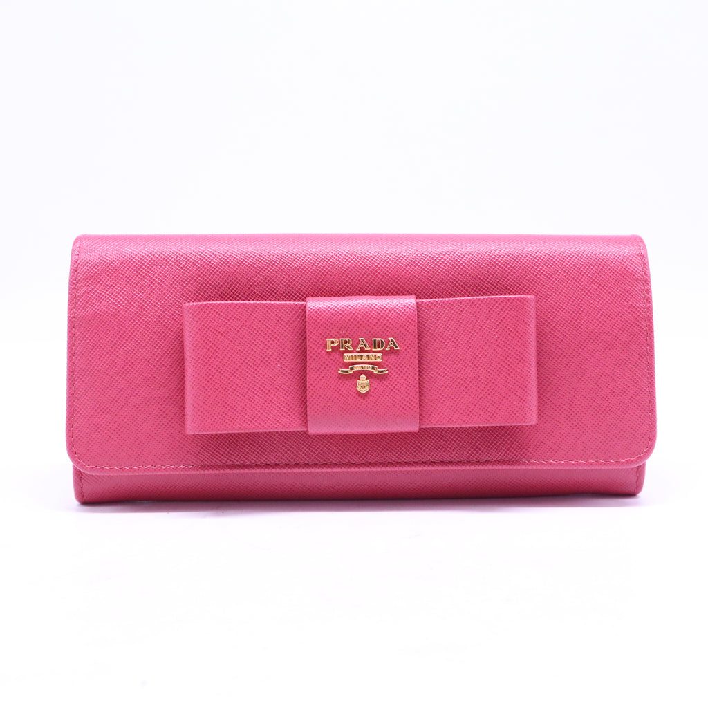 Saffiano Peonia Fiocco Bow Continental Wallet W20794