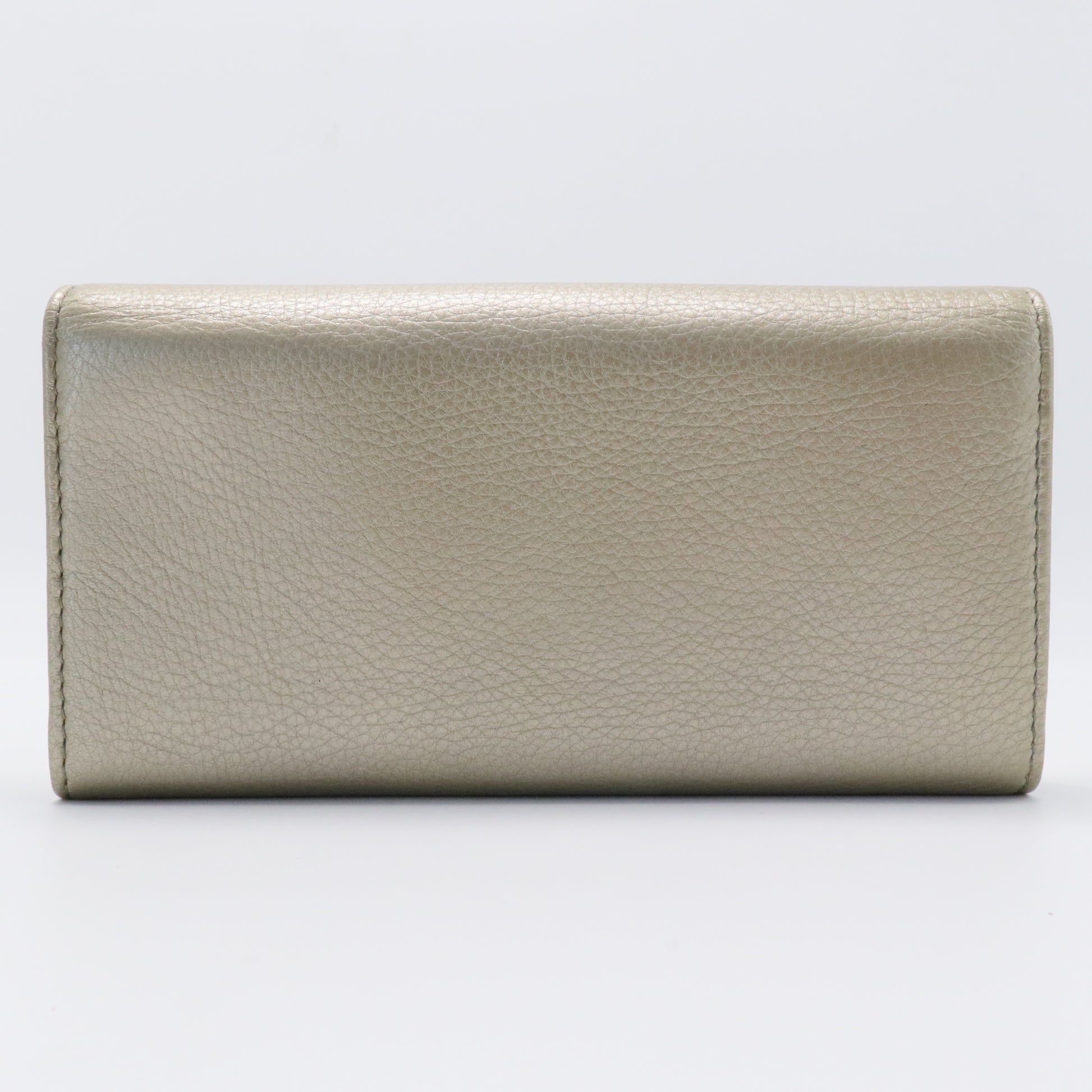 Metallic Pebbled Calfskin Soho Continental Wallet