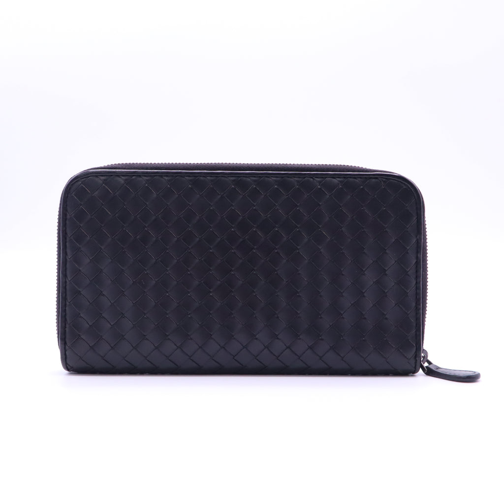 Bottega Veneta Intrecciato Leather Zip Around Wallet W21391