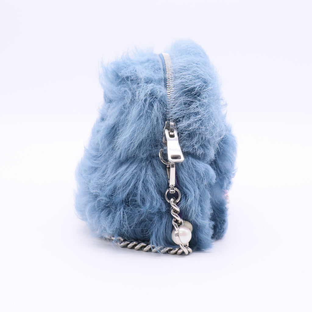 Sheep Fur Chain-Linked Shoulder Bag Twins