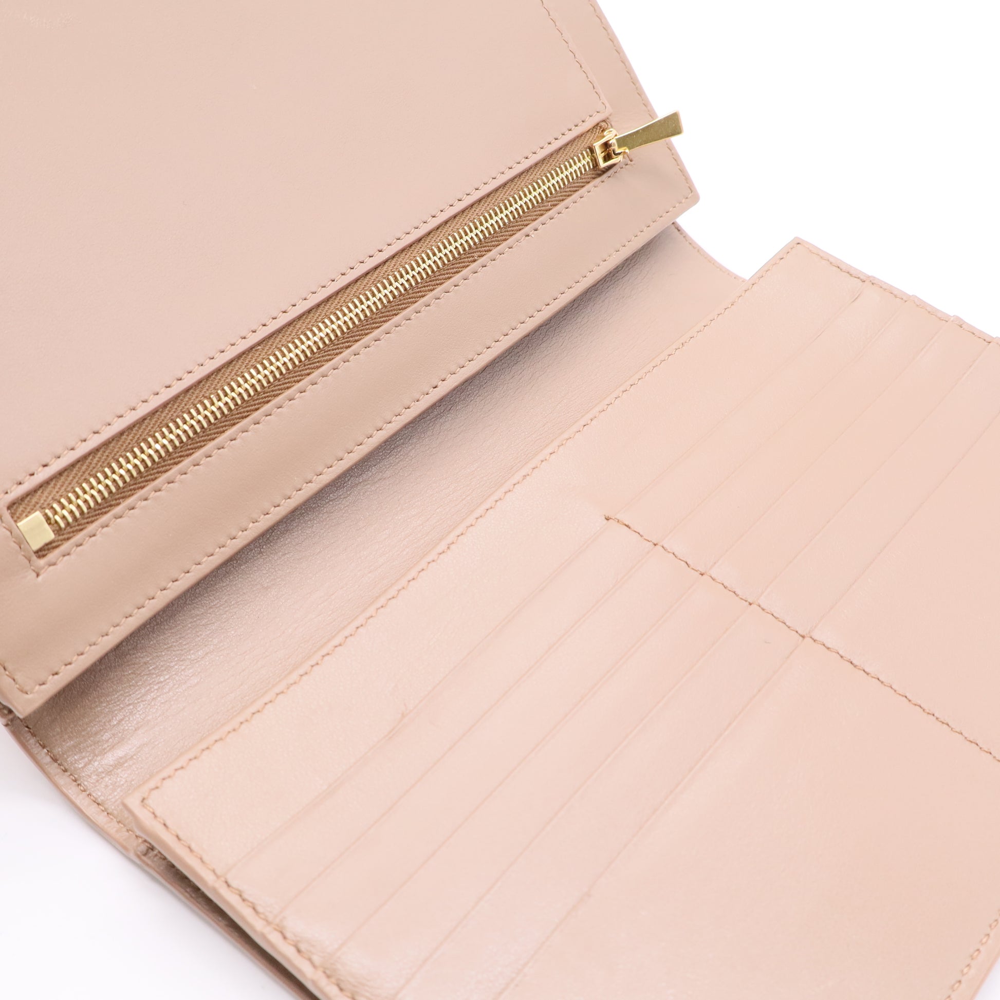 Celine Strap Wallet Grained Calfskin Twins