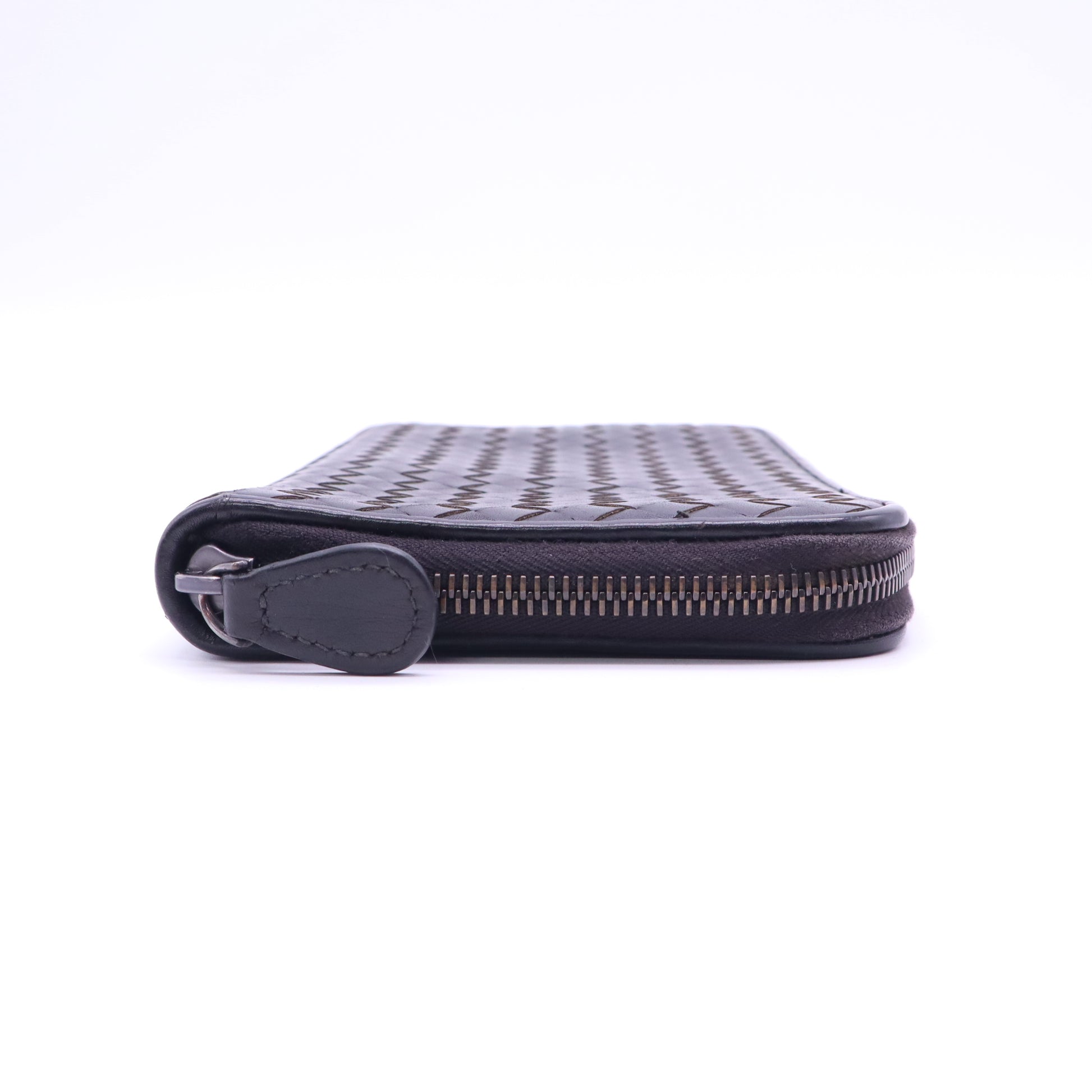 Bottega Veneta Intrecciato Leather Zip Around Wallet W21391