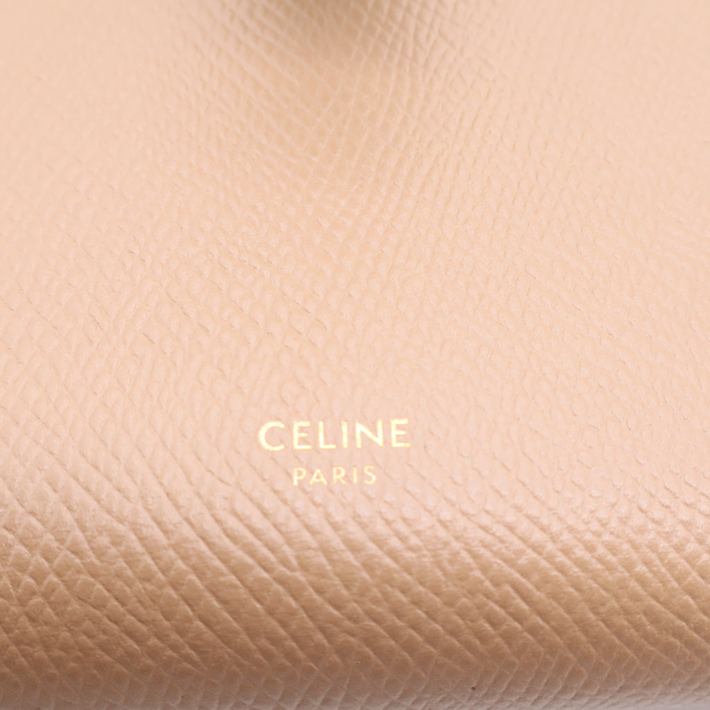 Celine Strap Wallet Grained Calfskin Twins