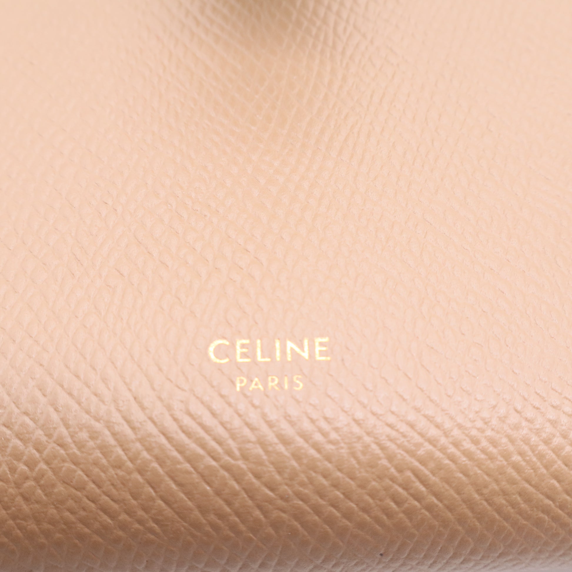 Celine Strap Wallet Grained Calfskin Twins