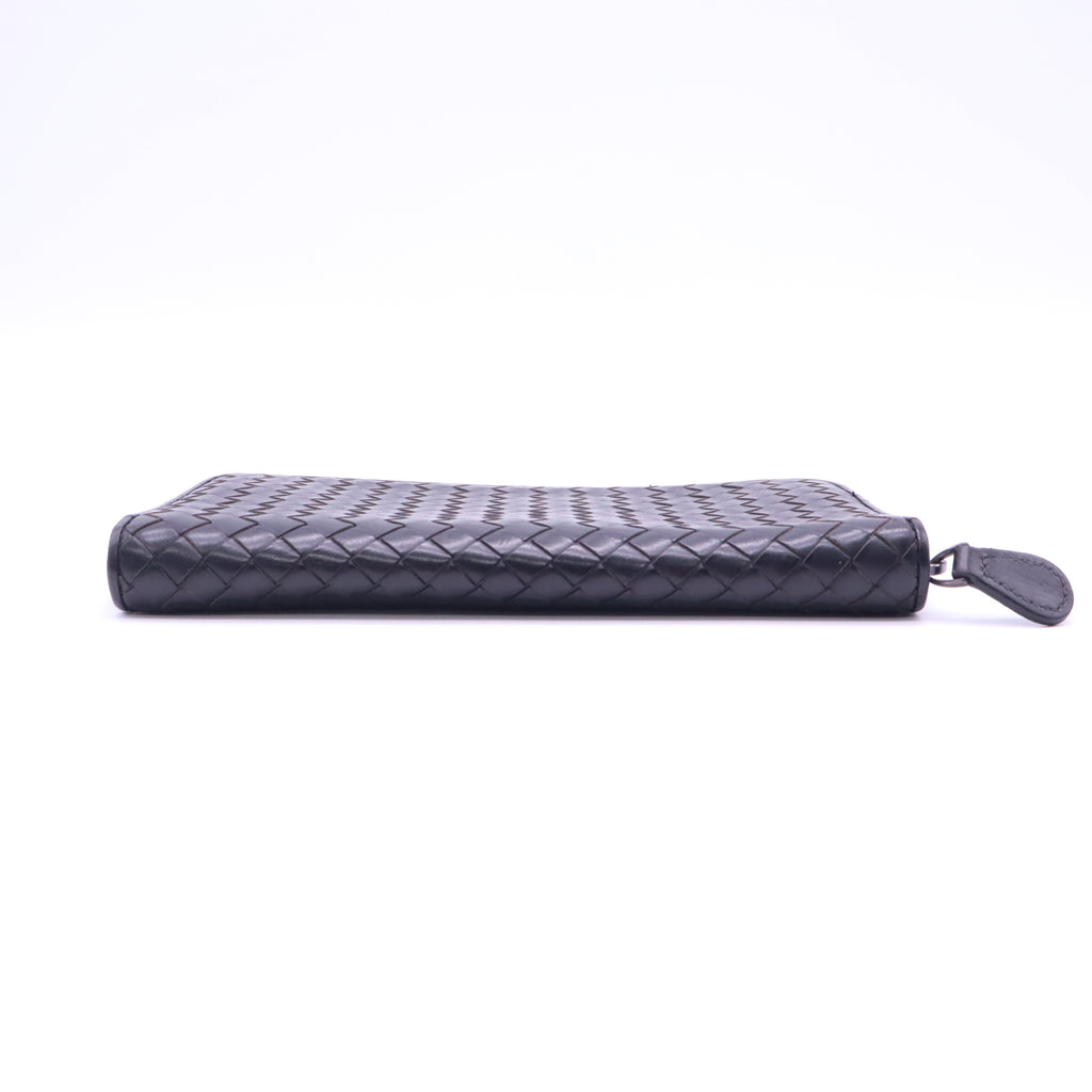 Bottega Veneta Intrecciato Leather Zip Around Wallet W21391