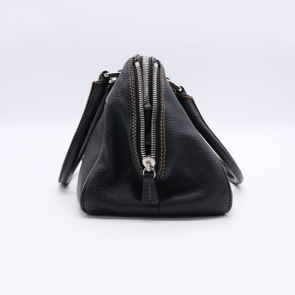 Chanel Black Leather LAX Tassel Bowler Bag  Twins LDJ2819