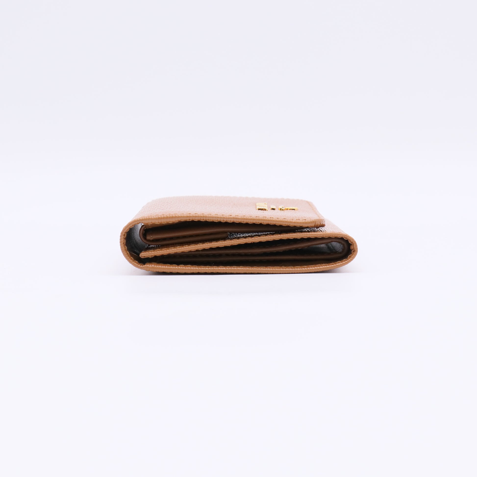 Prada Tan Vittello Move Leather Trifold Wallet W22580