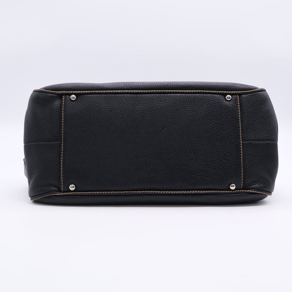 Chanel Black Leather LAX Tassel Bowler Bag  Twins LDJ2819