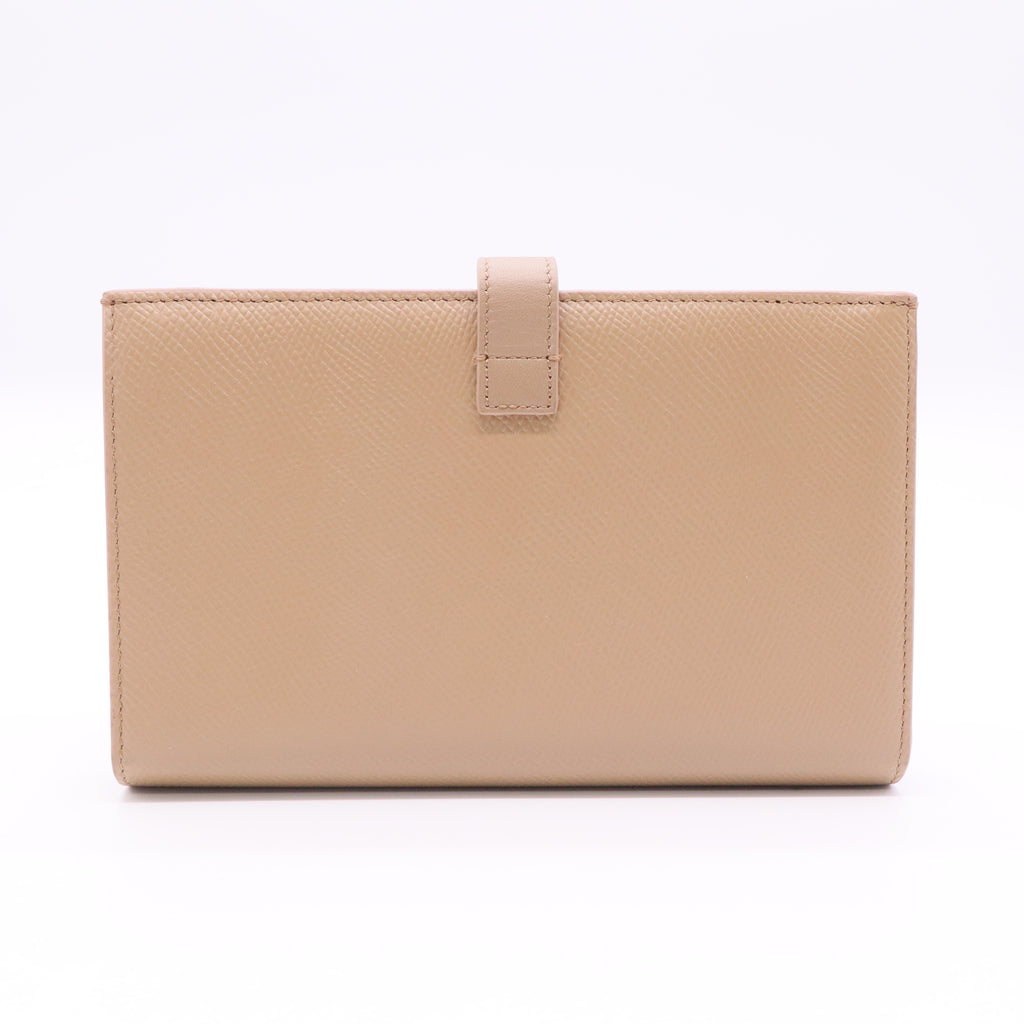 Celine Strap Wallet Grained Calfskin Twins