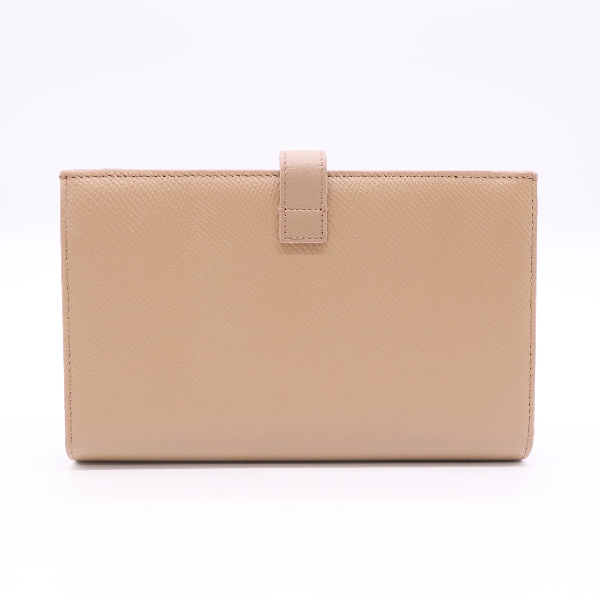 Celine Strap Wallet Grained Calfskin Twins