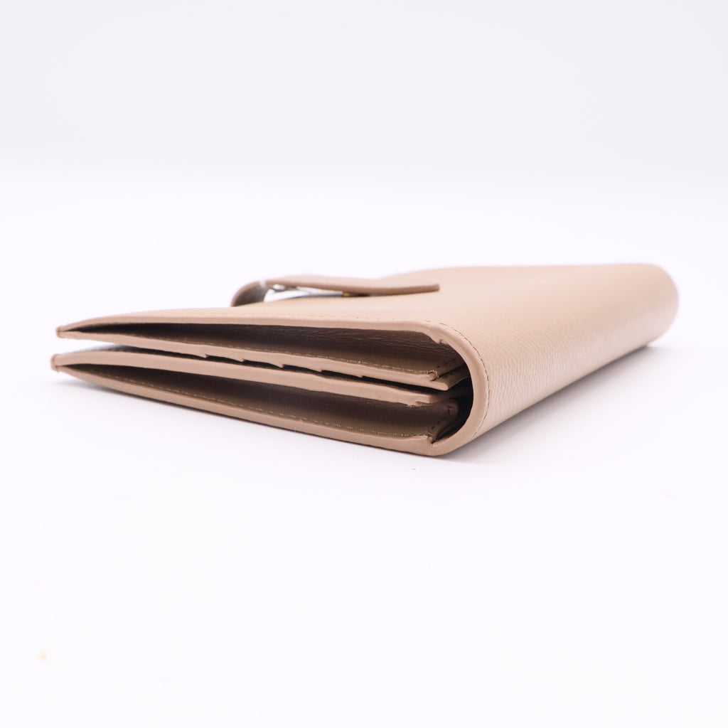 Celine Strap Wallet Grained Calfskin Twins