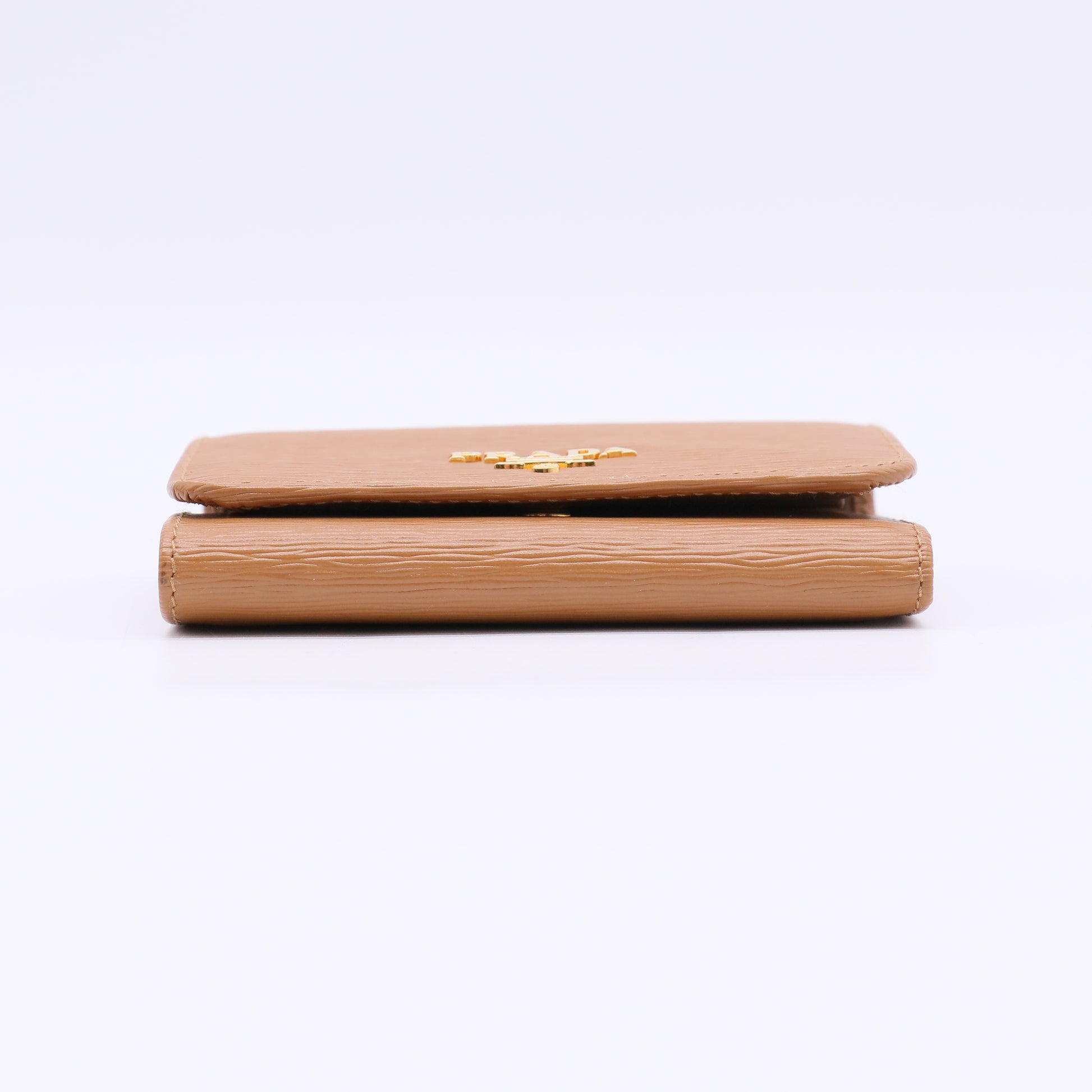 Prada Tan Vittello Move Leather Trifold Wallet W22580