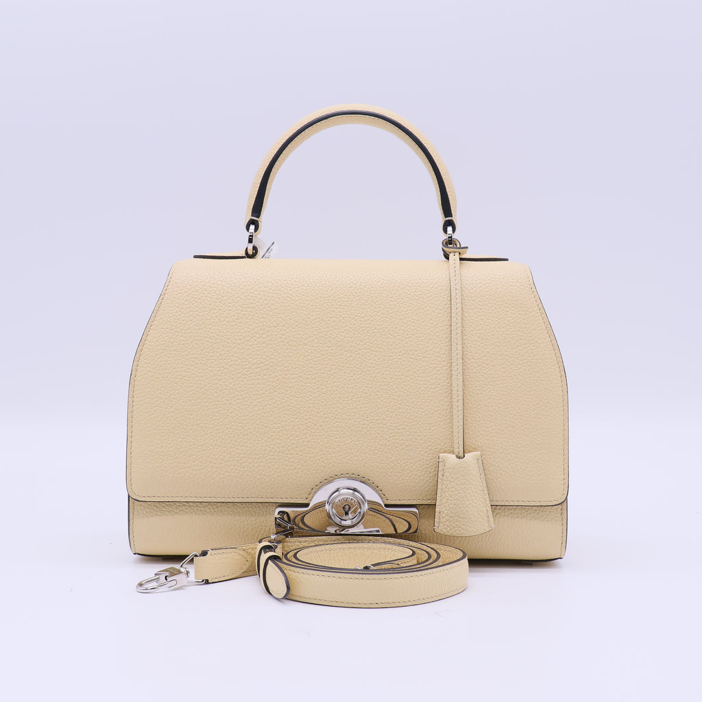 Moynat Taurillon Blush Rejane PM Yellow Twins