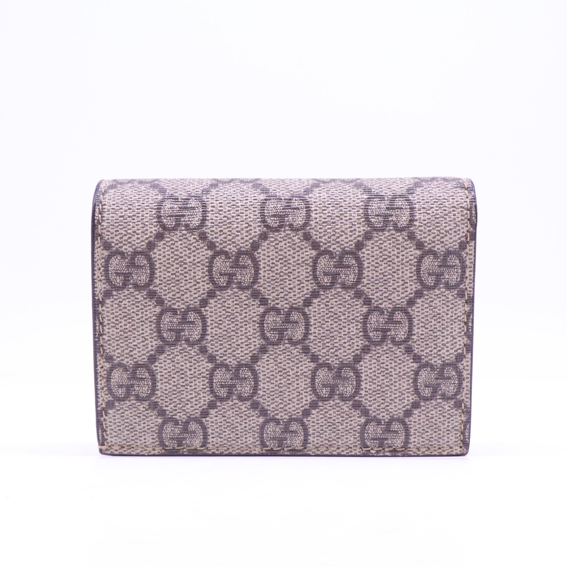 GG Supreme Monogram Cherry Embellished Card Case Wallet Hibiscus Red W20862