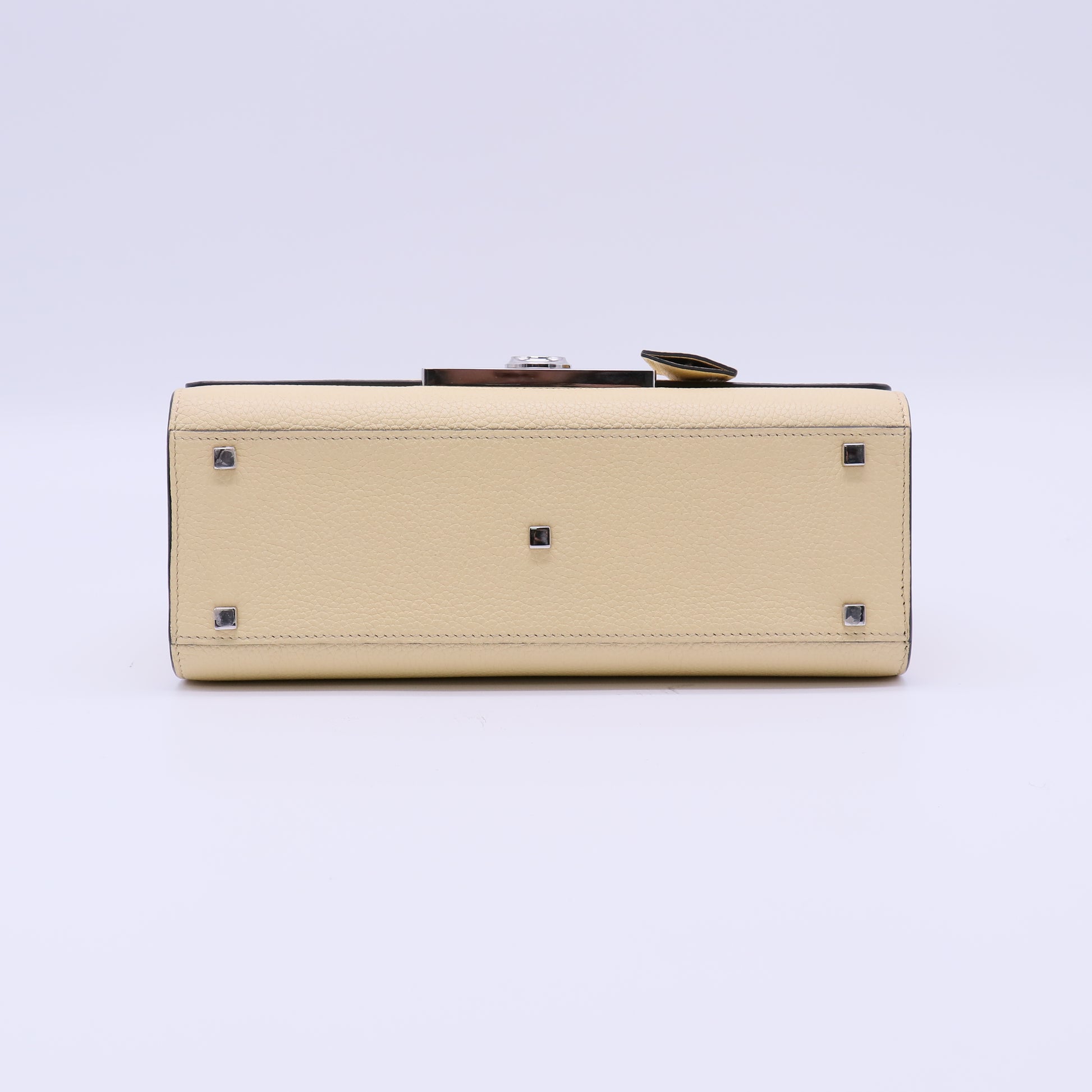 Moynat Taurillon Blush Rejane PM Yellow Twins