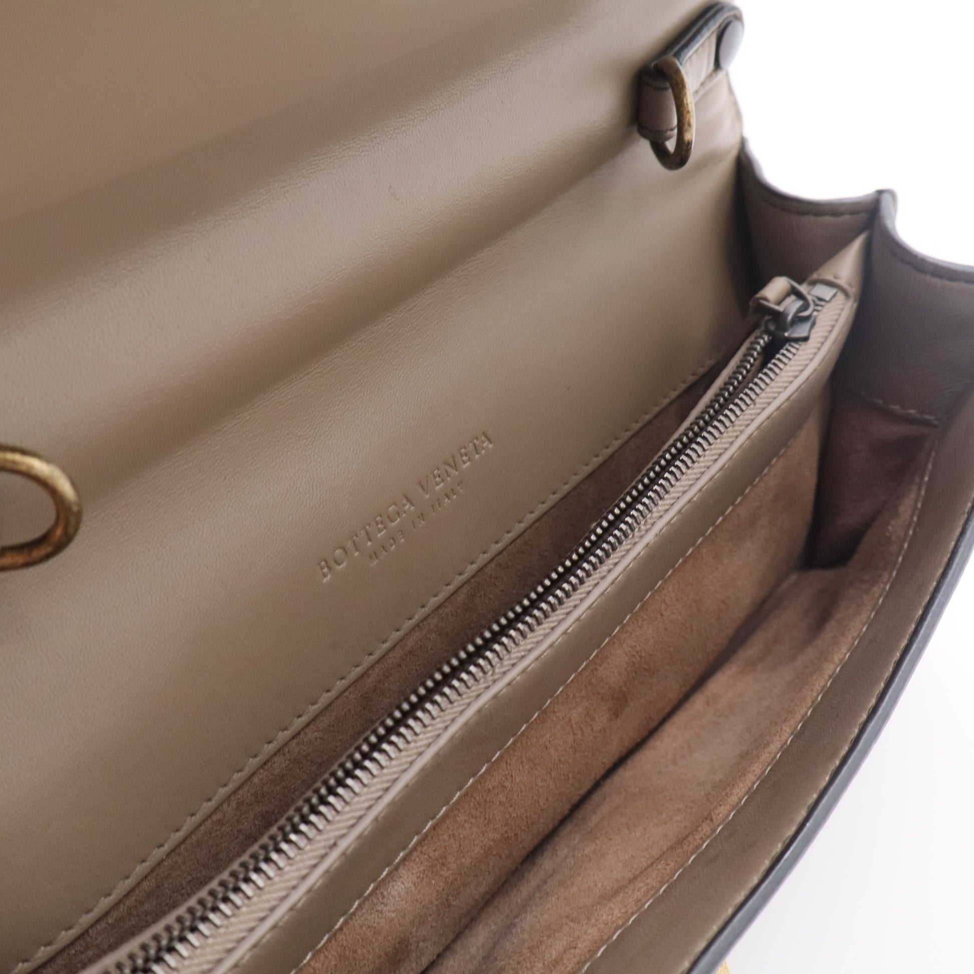 Club Stitch Olimpia Knot Flap Bag Intrecciato Nappa and Snakeskin wallet for Gisel