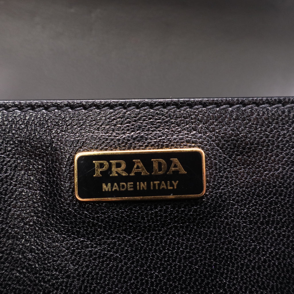 Prada Cahier Crossbody Bag Leather and Saffiano Leather Large Twins