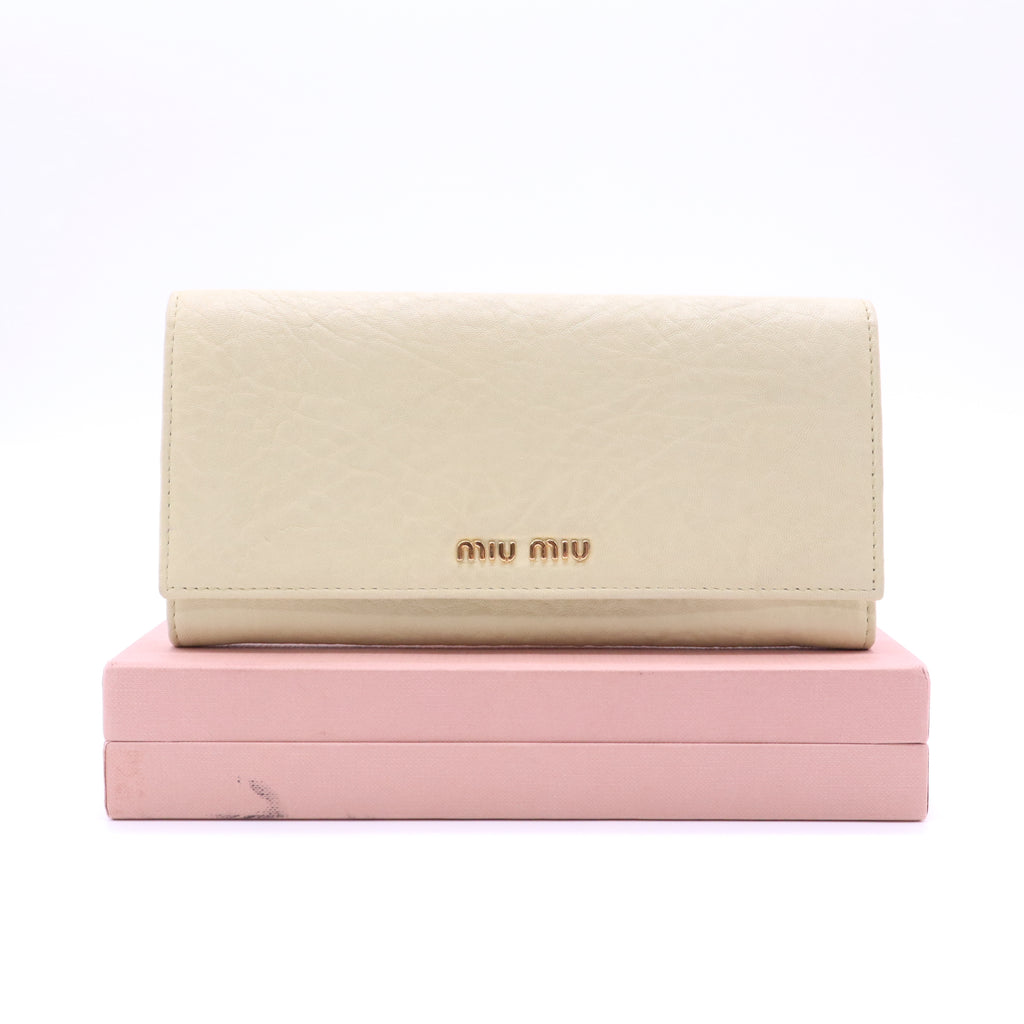 Miu Miu Vitello Shine Continental Flap Wallet W20952