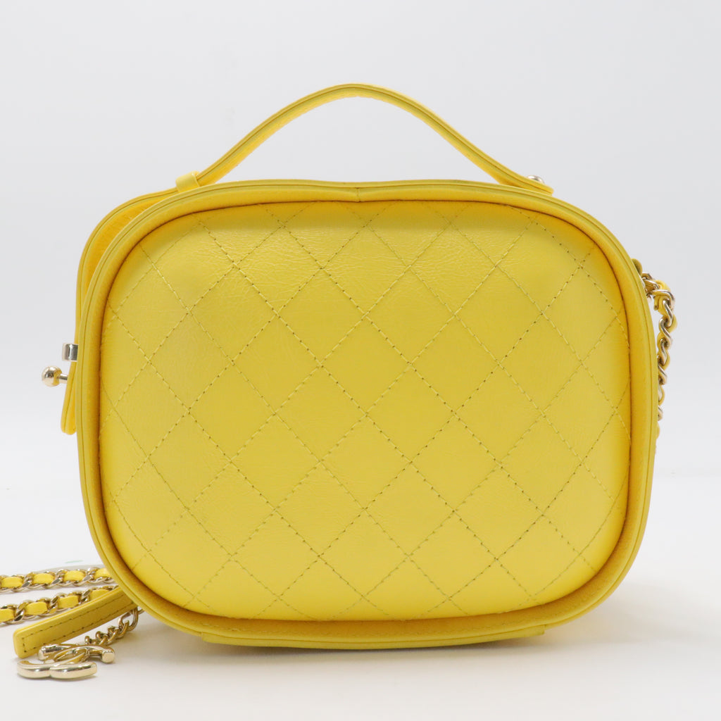 Vanity Case Bag Quilted Crumpled Calfskin Small