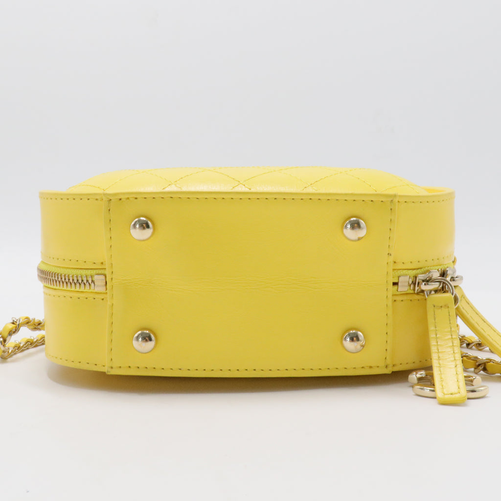 Vanity Case Bag Quilted Crumpled Calfskin Small