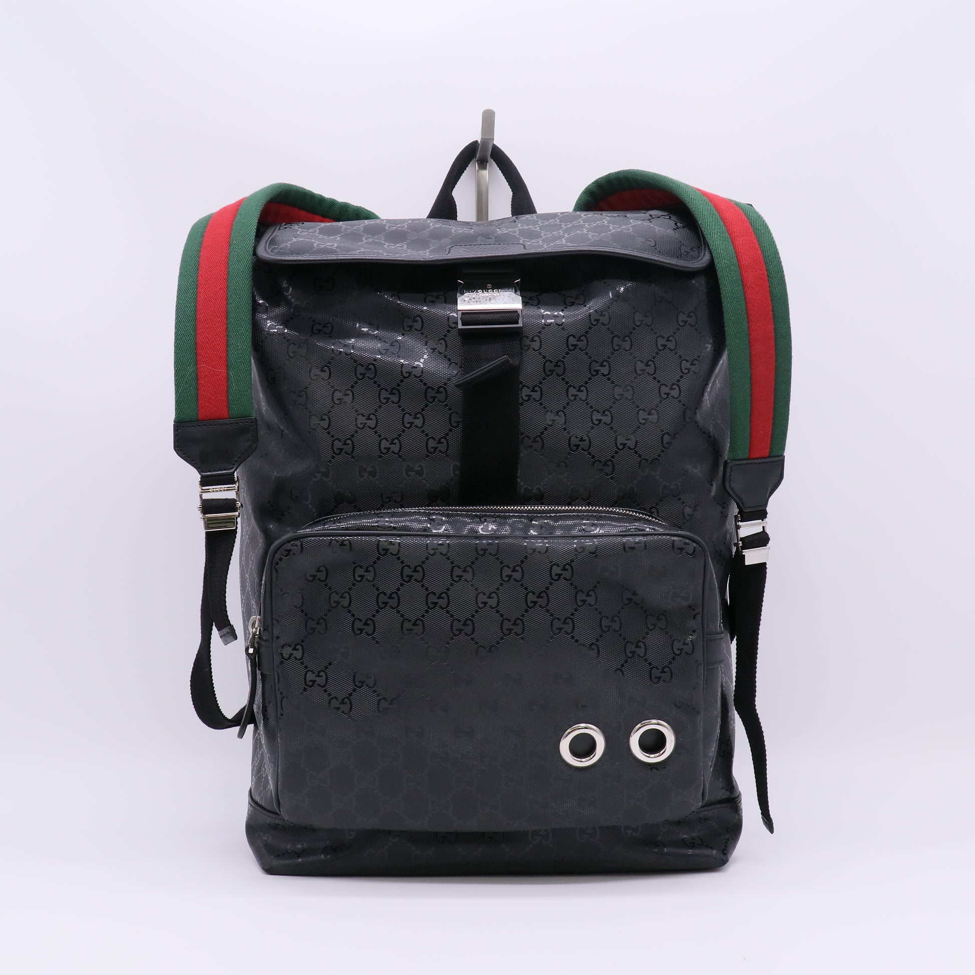 Gucci Imprime Monogram Web 500 Backpack Black twins LDJ5581