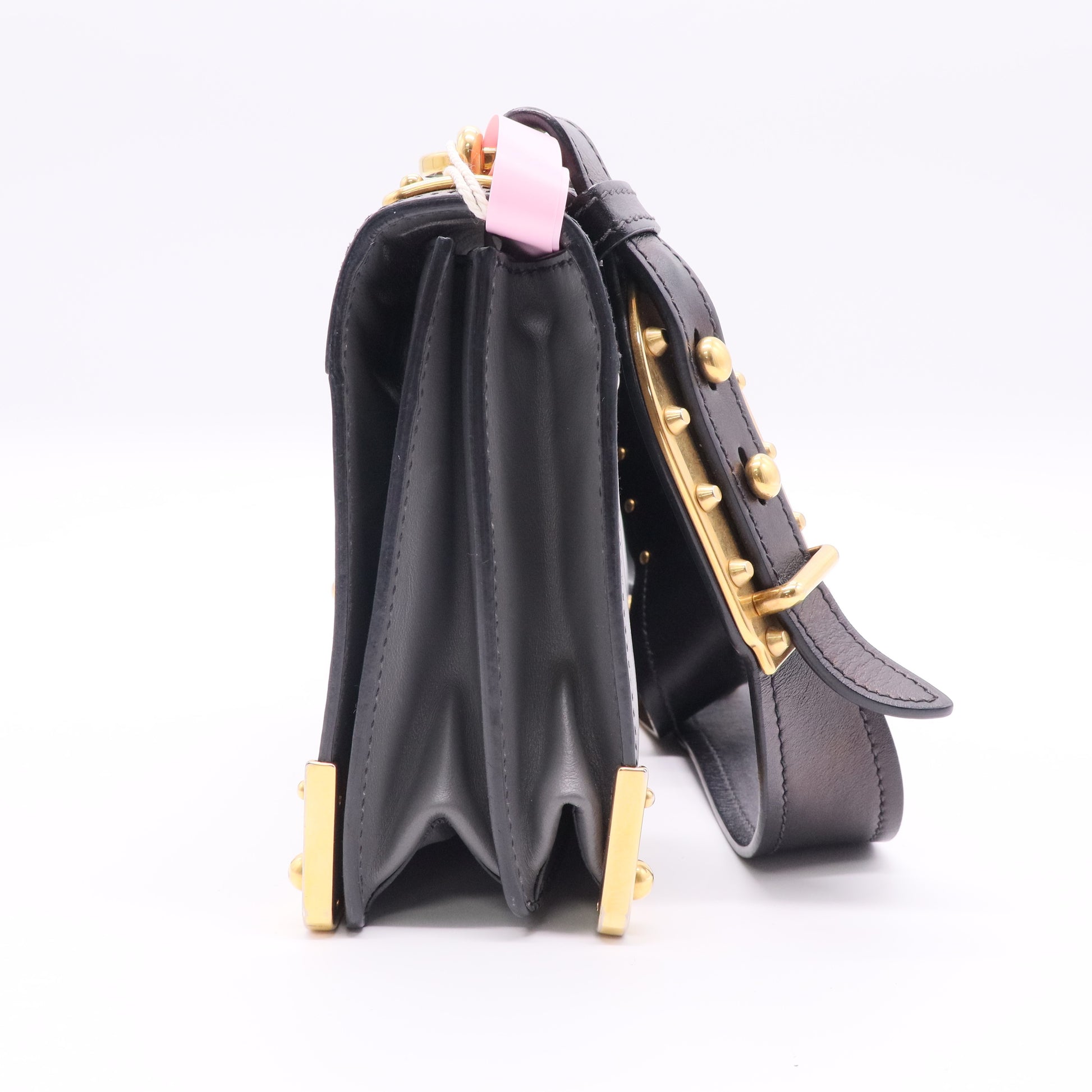 Prada Cahier Crossbody Bag Leather and Saffiano Leather Large Twins