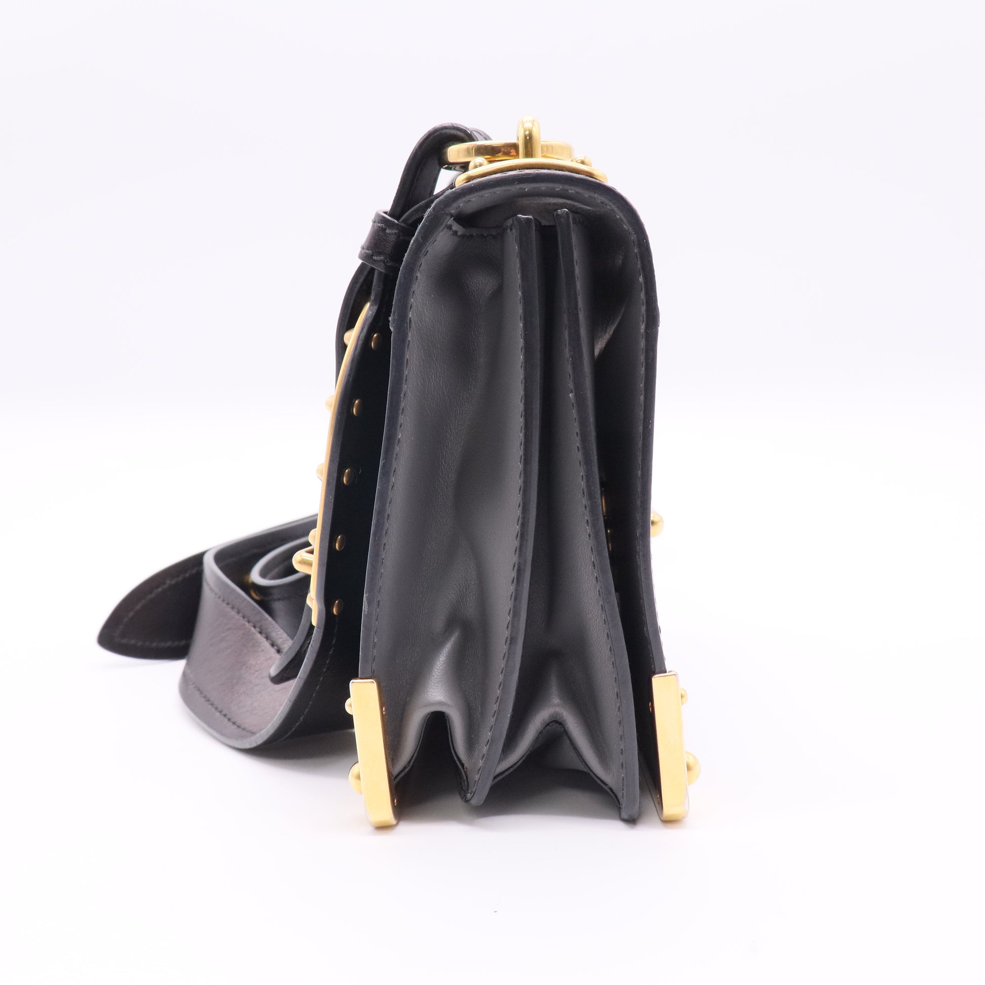 Prada Cahier Crossbody Bag Leather and Saffiano Leather Large Twins