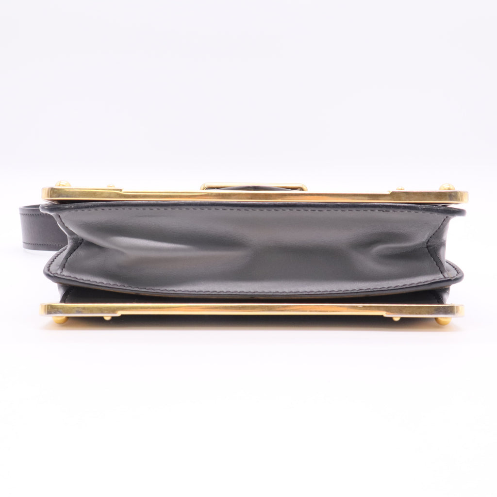 Prada Cahier Crossbody Bag Leather and Saffiano Leather Large Twins