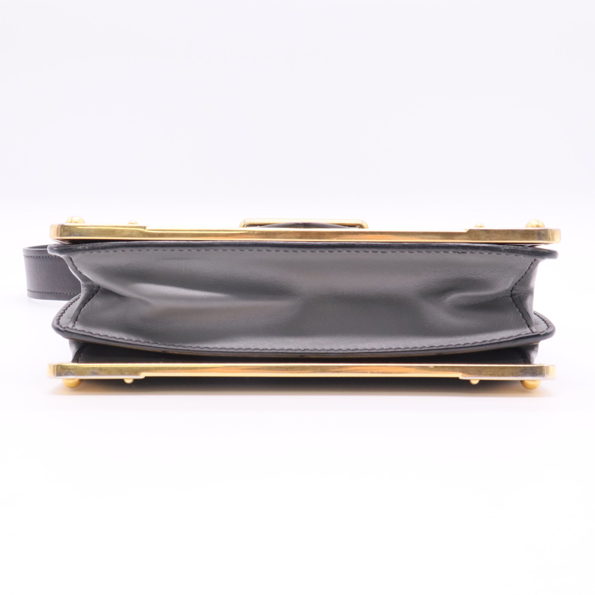 Prada Cahier Crossbody Bag Leather and Saffiano Leather Large Twins