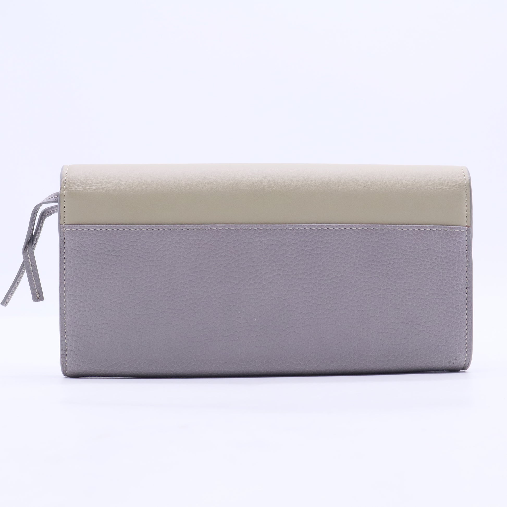 Green Grey Tricolor Leather Zip Envelope Wallet W20277