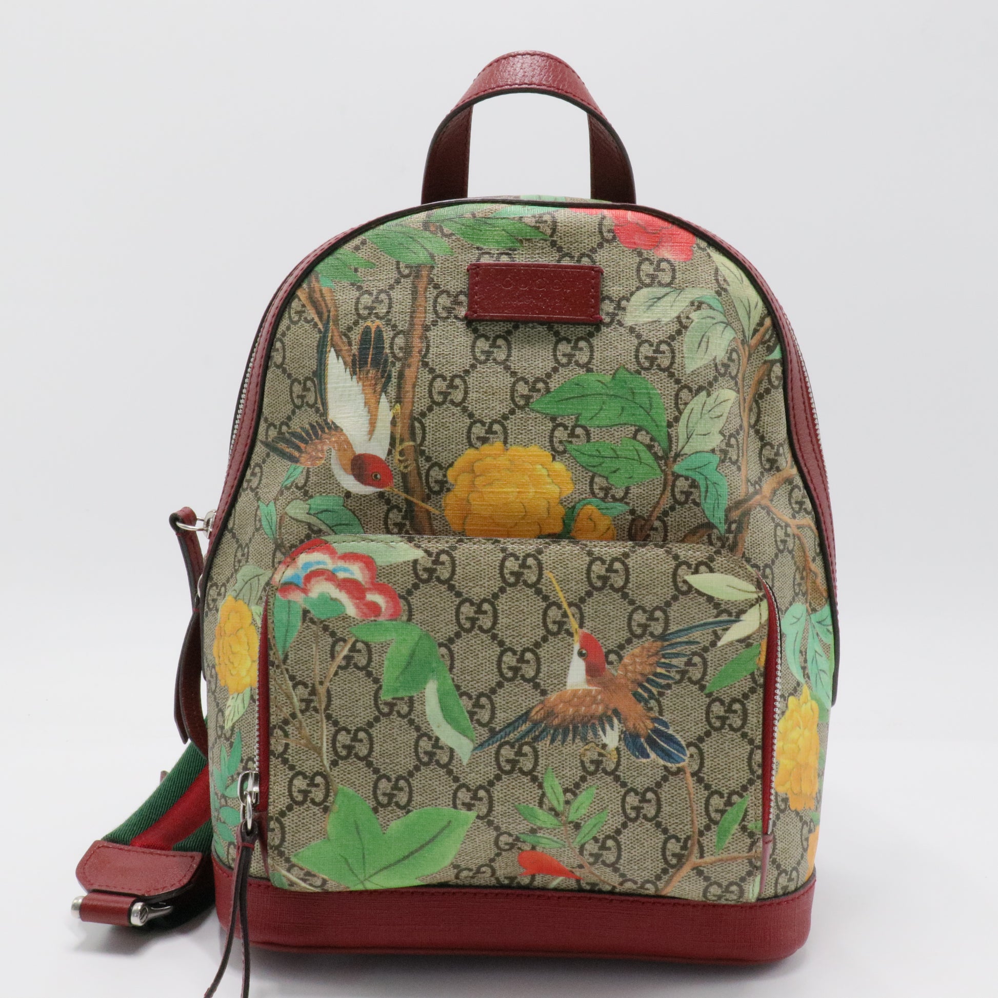 Zip Pocket Backpack Tian Print GG Coated Canvas Small