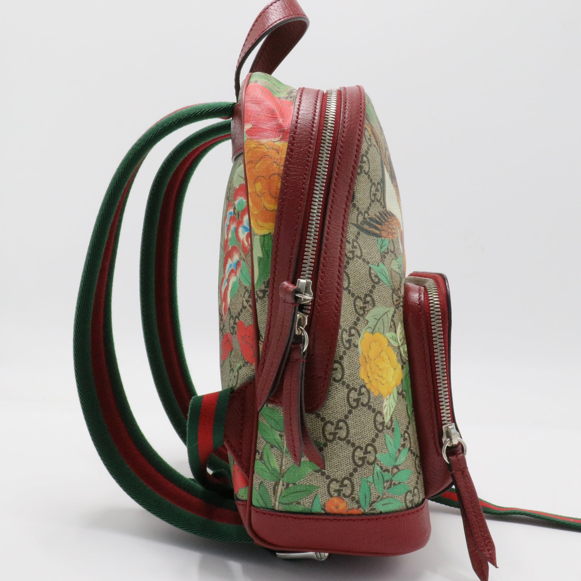 Zip Pocket Backpack Tian Print GG Coated Canvas Small