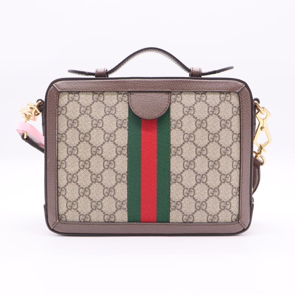 Gucci Ophidia Zip Around Camera Bag GG Coated Canvas Small Twins
