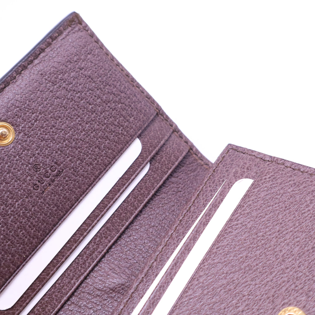 Beige/Brown GG Supreme Canvas and Leather Ophidia Web Compact Wallet W20864