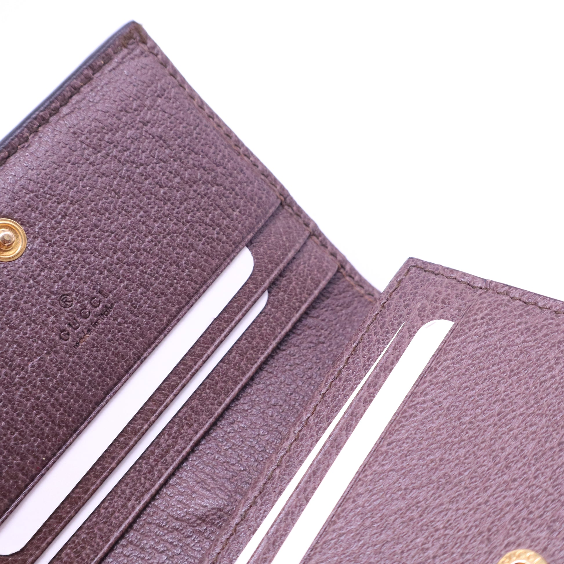 Beige/Brown GG Supreme Canvas and Leather Ophidia Web Compact Wallet W20864