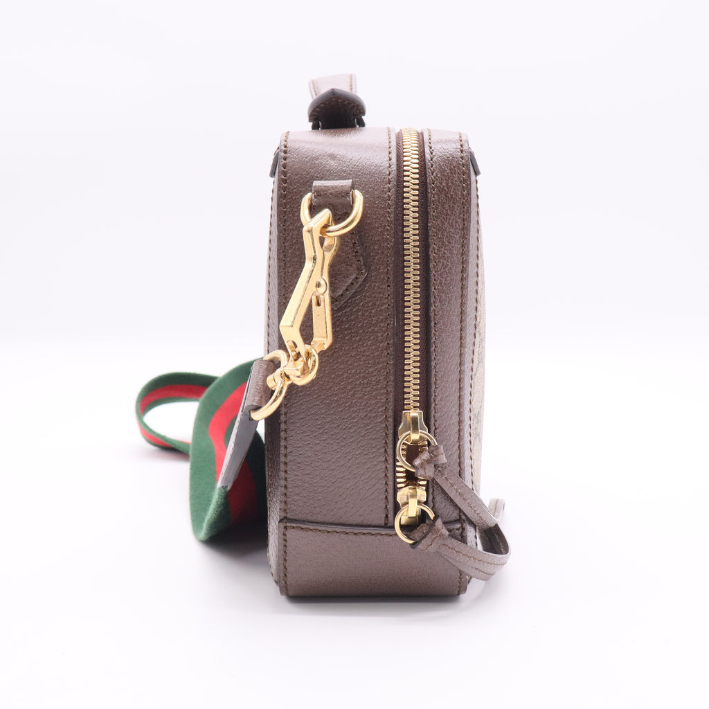 Gucci Ophidia Zip Around Camera Bag GG Coated Canvas Small Twins