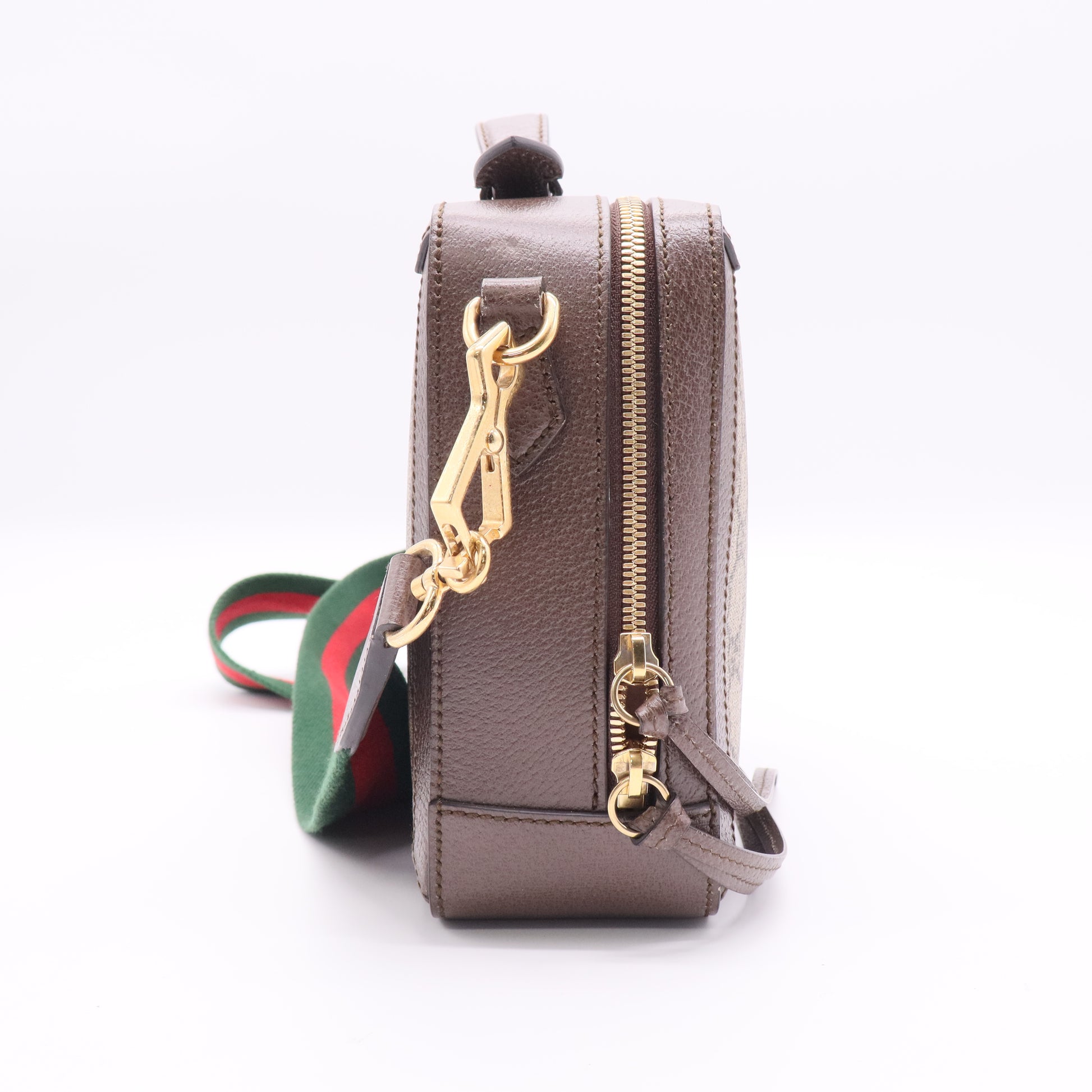 Gucci Ophidia Zip Around Camera Bag GG Coated Canvas Small Twins