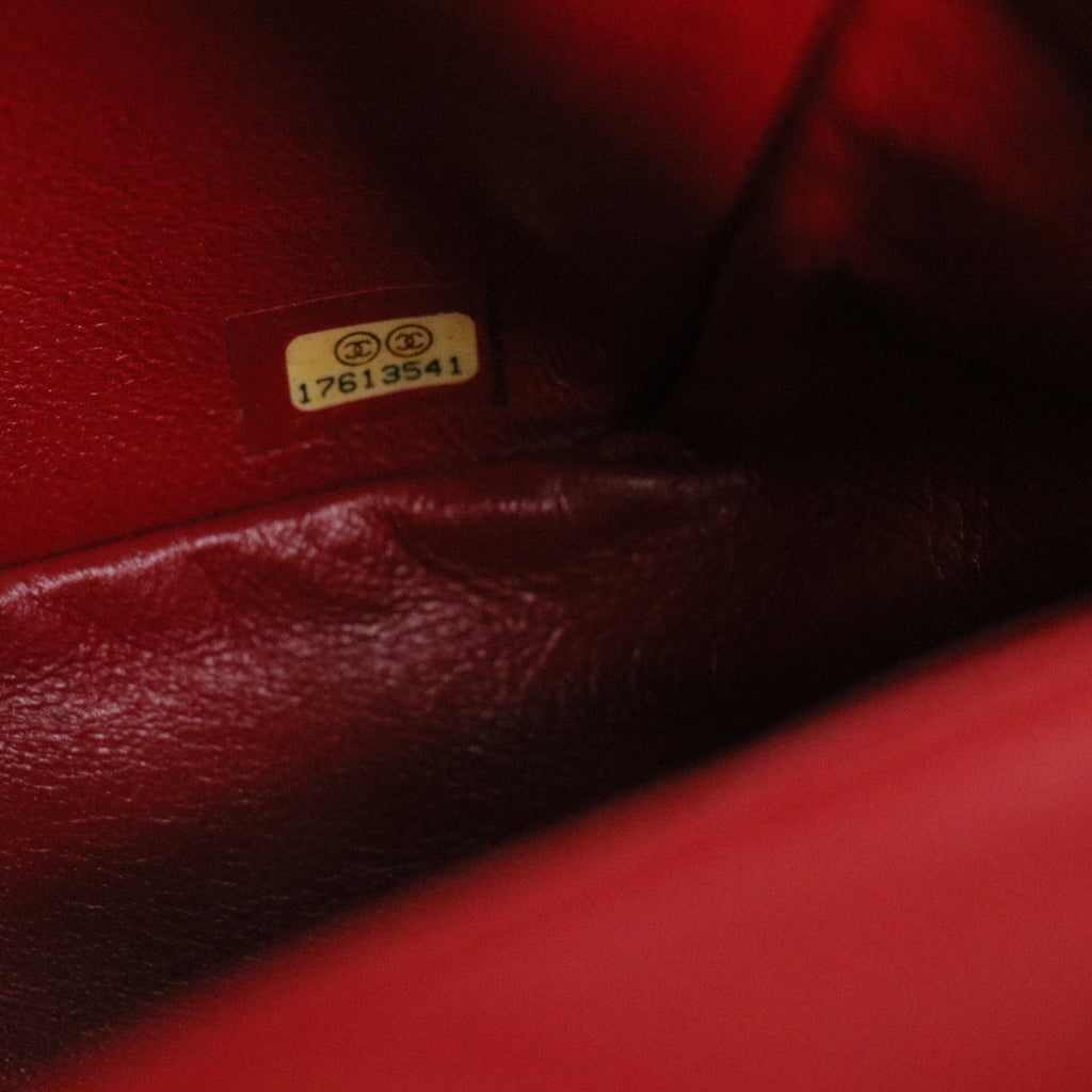 Lambskin Quilted Mini Rectangular Flap Red twins