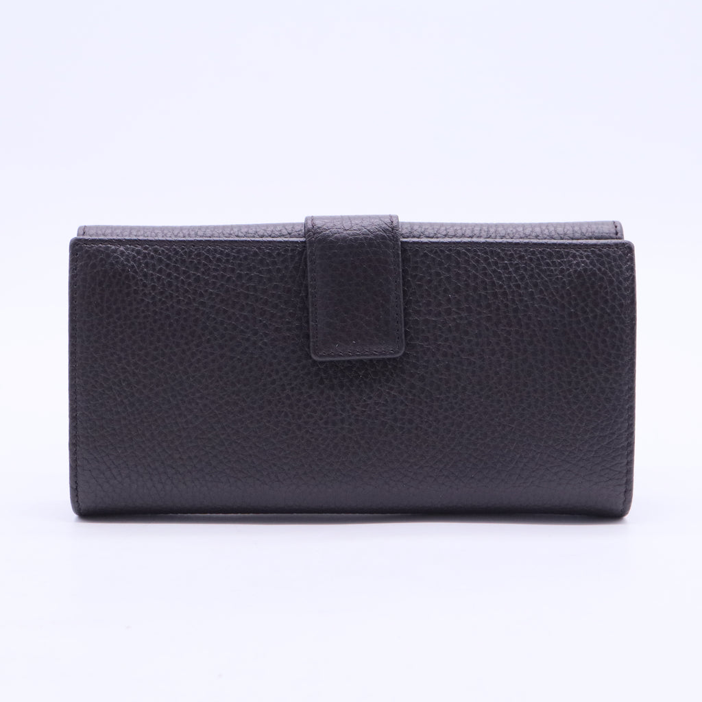 Black Leather Soho Studded Continental Wallet W20337