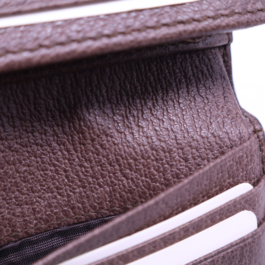 Beige/Brown GG Supreme Canvas and Leather Ophidia Web Compact Wallet W20864