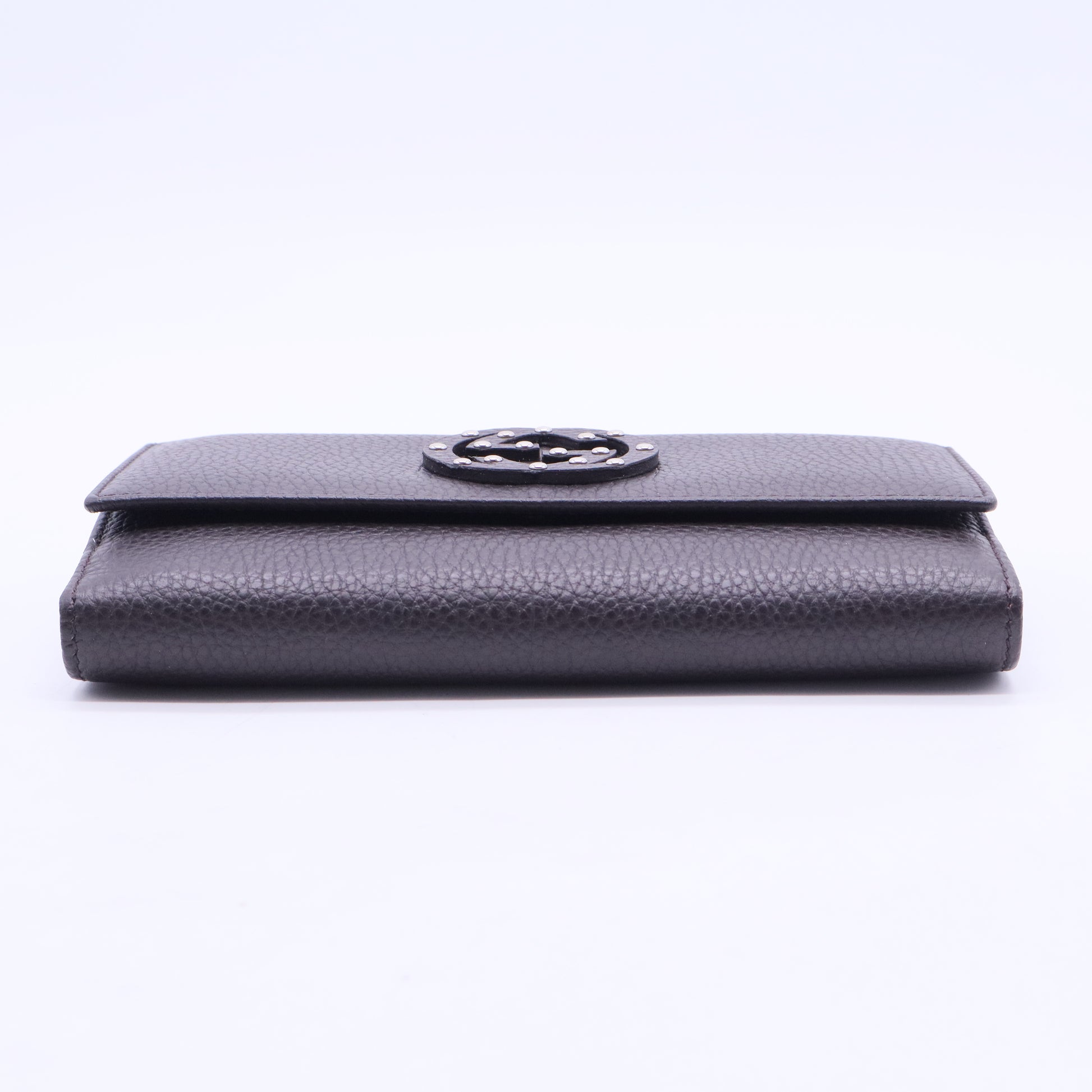 Black Leather Soho Studded Continental Wallet W20337